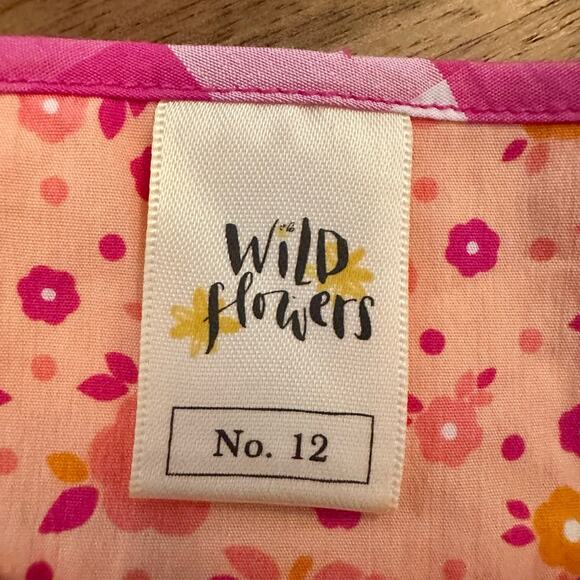 Wildflowers Best Day Ever Beautiful Ride Boho Top Blue Pink Floral Sleeveless 12 - Picture 6 of 7